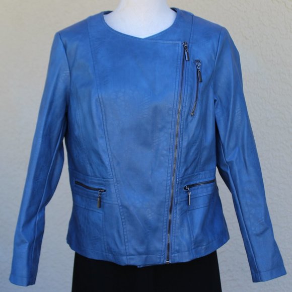 Alfani Women's Faux Leather Biker Moto Jacket - Picture 2 of 8